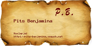 Pits Benjamina névjegykártya